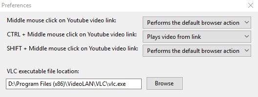 Vlc youtube shortcut settings